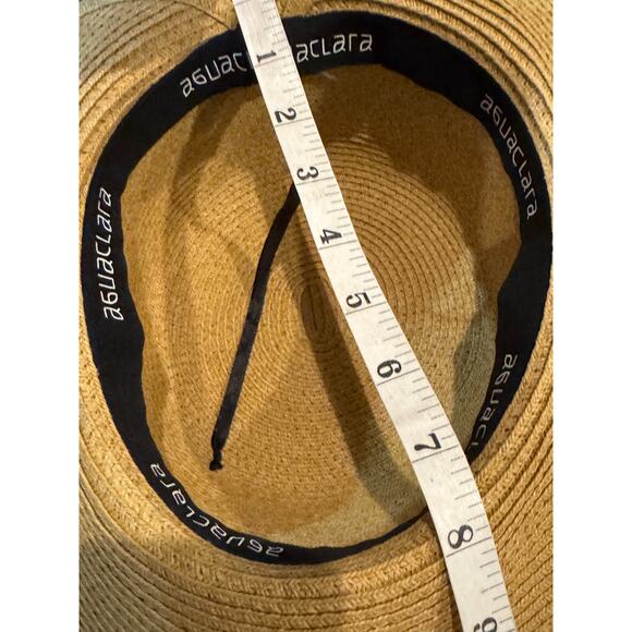 Aguaclara Wide Brim Straw Sun Hat Beige Beach Resort Coastal Vacation Hat main image 5
